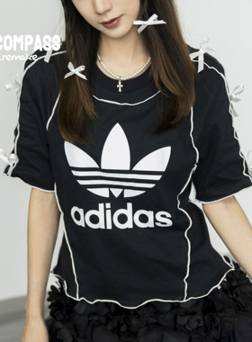 adidas 三叶草 Remake 芭蕾风 蝴蝶结 Blokecore 短款T ENCOMPASS