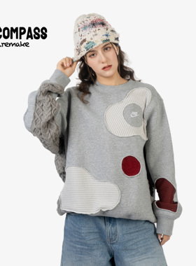 NIKE/耐克 Remake 多材质拼接 加绒卫衣 灰色 男女同款 ENCOMPASS