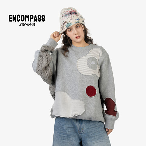 NIKE/耐克Remake拼接加绒卫衣