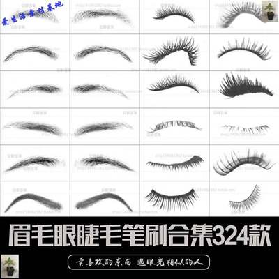 ps眉毛笔刷ps眼睫毛笔刷真人眉毛画笔abr女生睫毛后期素材合成