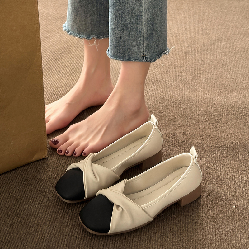 法式配裙子浅口仙女奶奶鞋晚晚风