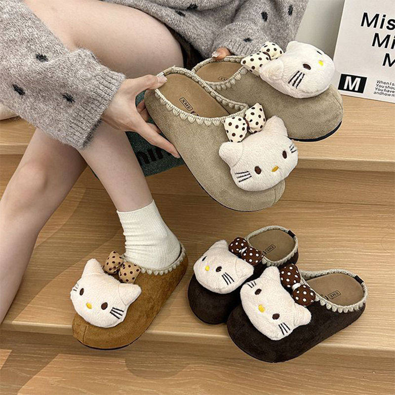 可爱凯蒂猫勃肯鞋包头半拖鞋女2025秋季新款内增高厚底刺绣博肯鞋,女鞋,包头拖,淘宝优惠券,粉丝福利购,淘宝优惠卷