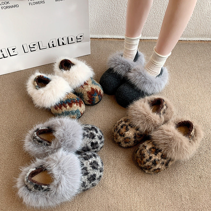 2025新款小众温柔毛毛加绒博肯鞋女一脚蹬厚底小个子舒适包头棉拖,女鞋,棉鞋,淘宝优惠券,粉丝福利购,淘宝优惠卷