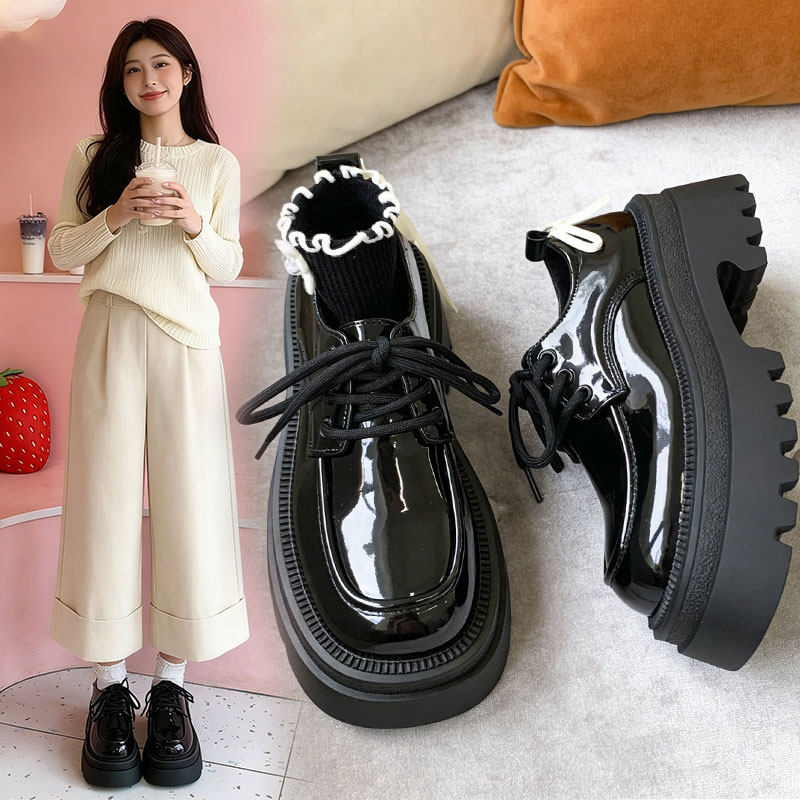 学院风日系jk小皮鞋女2026春夏季新款英伦复古配裙子黑色厚底单鞋,女鞋,深口单鞋,淘宝优惠券,粉丝福利购,淘宝优惠卷