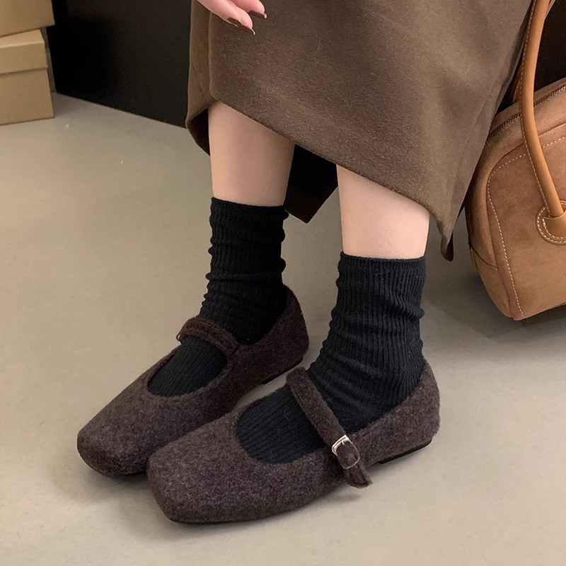 平底韩版玛丽珍单鞋女鞋子2025新款秋冬季黑色温柔百搭加绒毛毛鞋,女鞋,玛丽珍鞋,淘宝优惠券,粉丝福利购,淘宝优惠卷