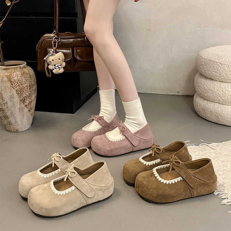 甜美可爱刺绣花边厚底玛丽珍鞋女2026蝴蝶结一字扣内增高百搭单鞋,女鞋,玛丽珍鞋,淘宝优惠券,粉丝福利购,淘宝优惠卷