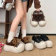 子女2025年秋季 新款 小个子增高松糕板鞋 6CM厚底大头休闲鞋 面包鞋