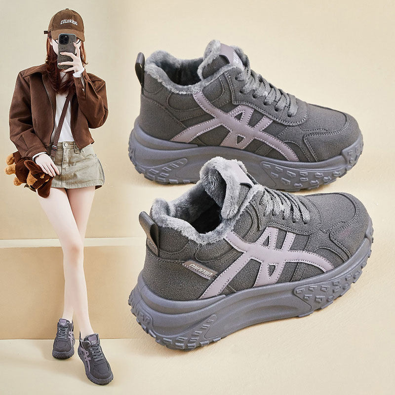 超火加绒保暖棉鞋女2025新款冬季雪地靴厚底运动休闲鞋高帮老爹鞋,女鞋,棉鞋,淘宝优惠券,粉丝福利购,淘宝优惠卷