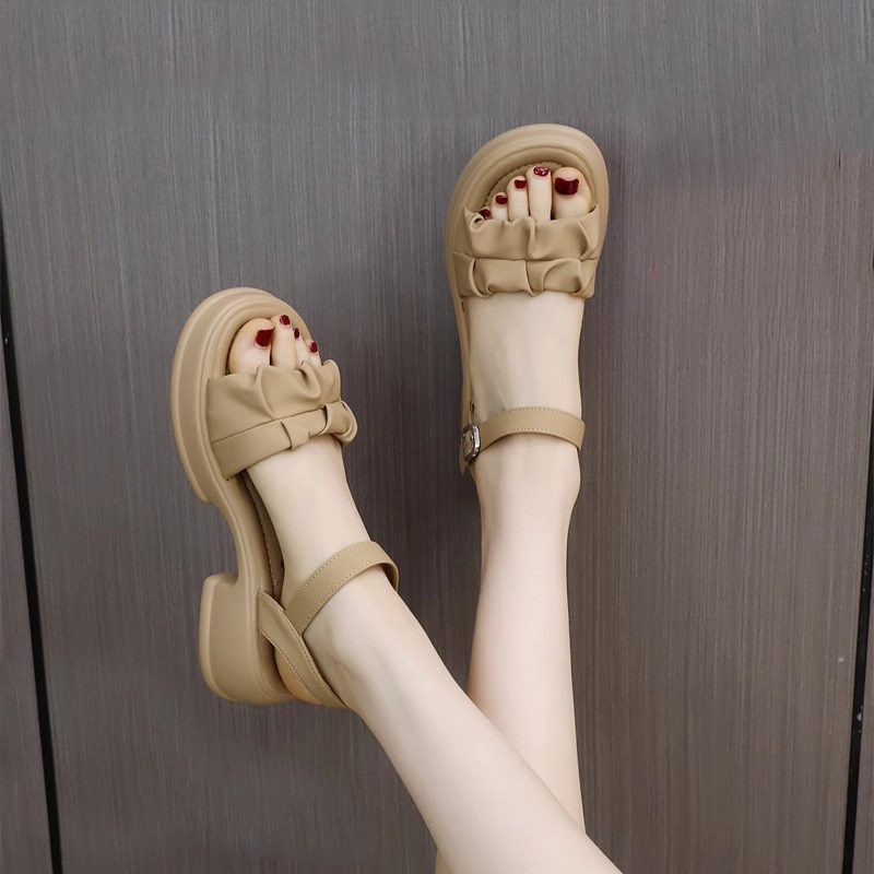 小个子增高厚底凉鞋女夏外穿2025年新款仙女风休闲百搭粗跟沙滩鞋,女鞋,罗马凉鞋,淘宝优惠券,粉丝福利购,淘宝优惠卷