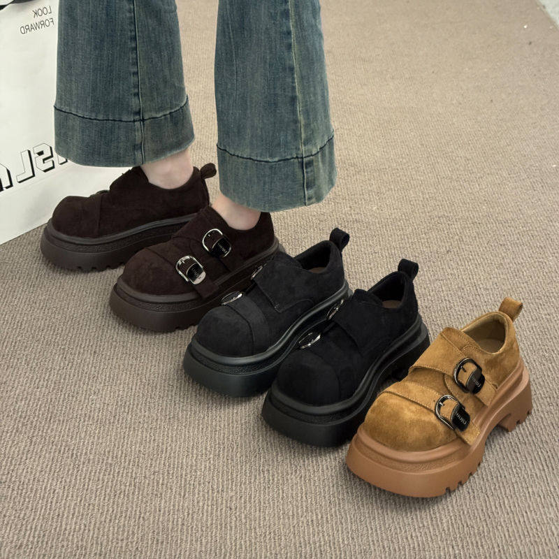 英伦风松糕厚底大头小皮鞋女2026早春季新款百搭勃肯鞋JK增高单鞋,女鞋,深口单鞋,淘宝优惠券,粉丝福利购,淘宝优惠卷