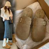 女2026春季 女鞋 新款 软底舒适防滑勃肯拖鞋 时尚 复古百搭包头半拖鞋