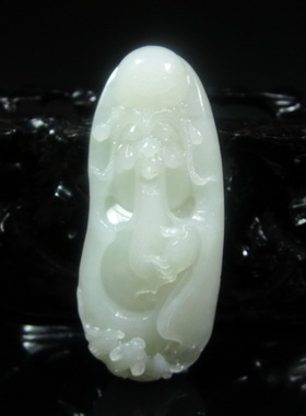 钱塘邮社   和田玉  白玉  寿星把件