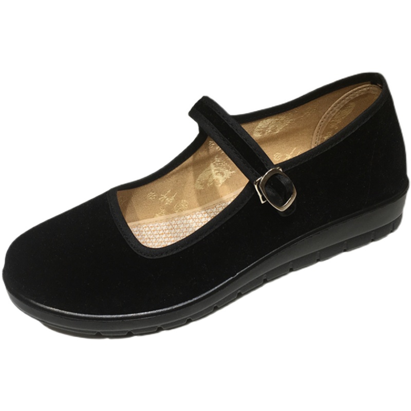 老北京布鞋防滑软底一字带工作鞋