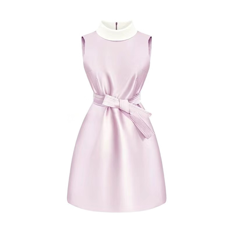 s back shadow s back shadow甜同款粉色花苞连衣裙翻领礼服裙