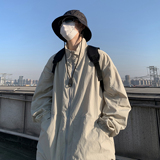 飞行员夹克男短款cleanfit外套春秋季潮牌美式高街vibe黑色棒球服，男装防晒衣，电商A336