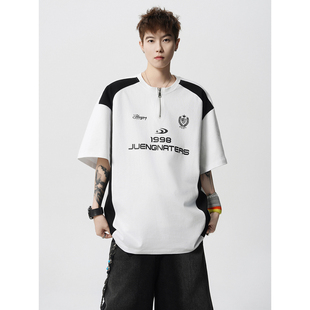 T恤A336 PSDX0019 P48 2025夏季 纯棉 拼接短袖 限价68 新款