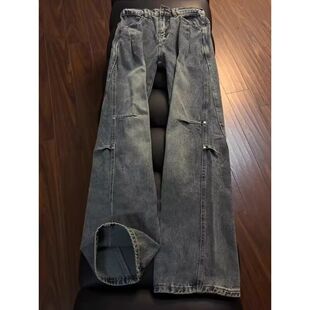 A132 嘻哈ins潮高街潮流痞帅长裤 特P45 字母牛仔裤 个性 A336