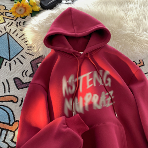 wassup happy字母连帽卫衣男款秋冬季潮流美式高街上衣服休闲外套图片