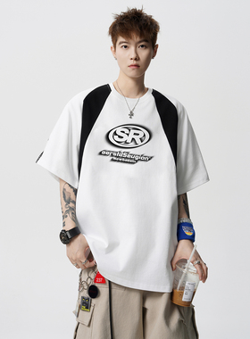 2025夏季新款拼色短袖T恤A336-THPSDX0026-P48-限价68（纯棉）