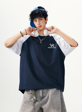 2025夏季新款拼色短袖T恤A336-THPSDX2903-P48-限价68（纯棉）