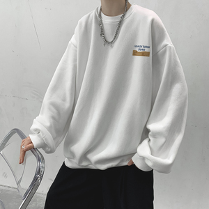 wassup happy圆领卫衣男春秋季潮牌慵懒风休闲外套青少年宽松上衣图片