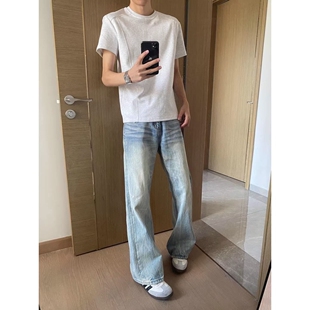 牛仔裤 子cleanfit直 A336 特P40 美式 高街显瘦裤 春季 K1136 男女款