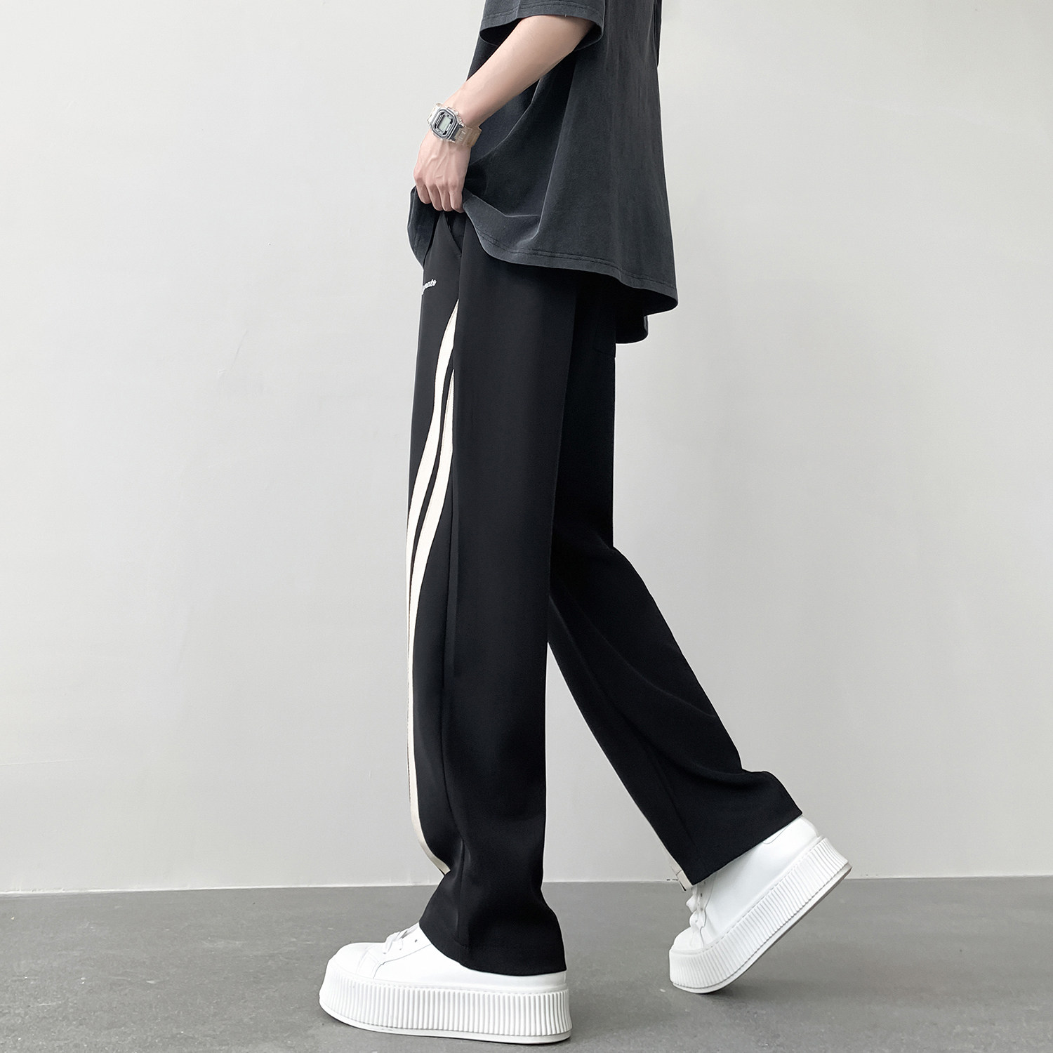 夏季设计感休闲裤子A336-K101-P55-限价68（75棉25聚酯纤维）,男装休闲裤,电商A336