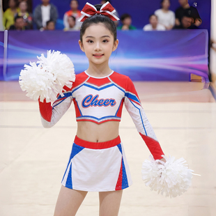 啦啦操演出服儿童竞技健美艺术体操服装女团体表演服啦啦队比赛服