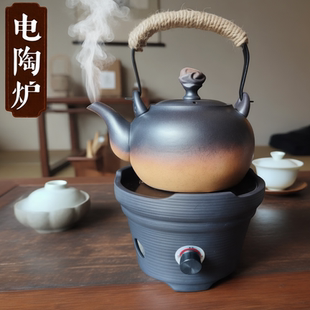 复古风手工800瓦耐高温砂铫壶紫砂壶电陶炉薄胎跳盖壶烧水煮茶壶