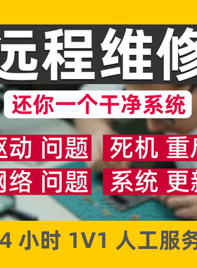 电脑维修系统重装远程故障咨询修复解决蓝屏卡顿驱动安装网络问题
