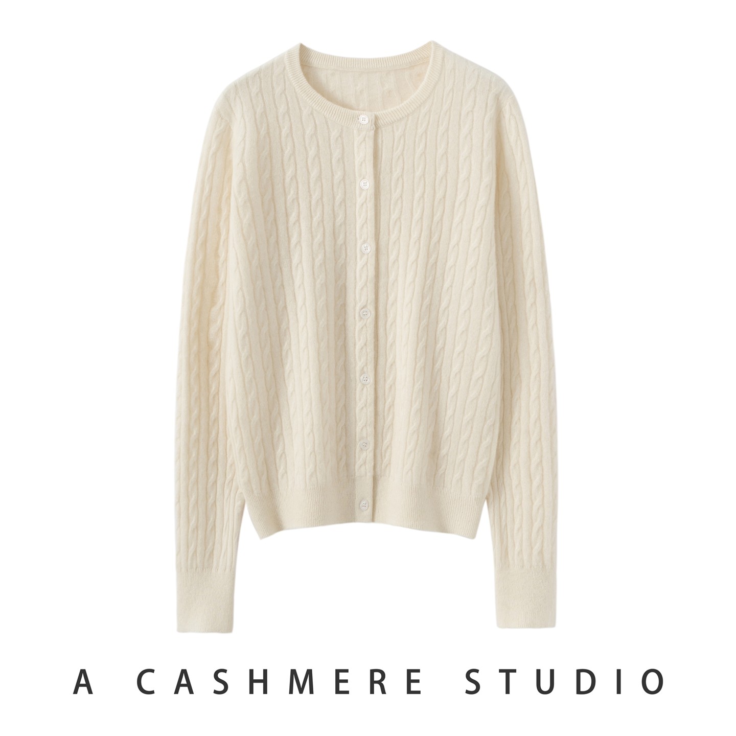 圆领麻花100%山羊绒开衫女长袖宽松百搭毛衣外套柔软亲肤外搭上衣,女装/女士精品,羊绒衫,淘宝优惠券,粉丝福利购,淘宝优惠卷