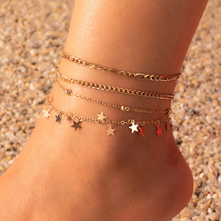 anklets female leisure foot jewelry 复古欧美沙滩时尚女士脚链