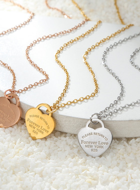 Girl love pendant female fashion peach heart clavicle chain