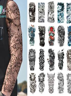 Rocooart Black Temporary Tattoo Stickers For Men Full Body