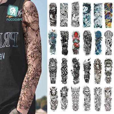 Rocooart Black Temporary Tattoo Stickers For Men Full Body