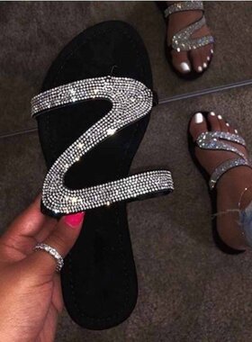 2021 summer flat sandals diamond women slippers shoes 拖鞋