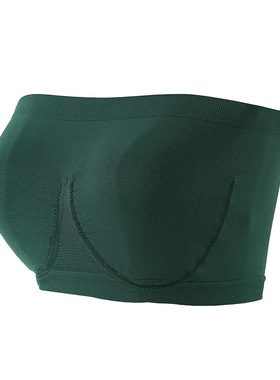 欧美女士大码无缝仿钢圈抹胸文胸布钢圈无肩带抹胸裹胸绿色大码女