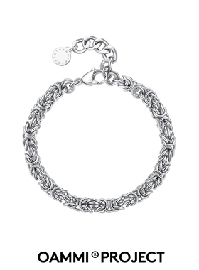 OAMMI原创设计个性麻花编织金属手高级感链钛钢情侣男女冷淡风