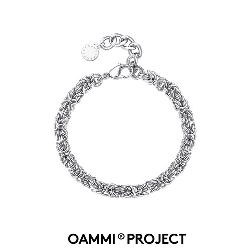 OAMMI原创设计个性麻花编织金属手高级感链钛钢情侣男女冷淡风