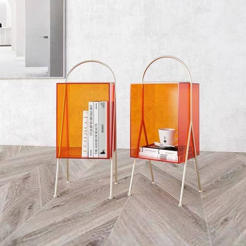 设计师创意工作室亚克力小书架杂志架 ins网红简约落地小型收纳架
