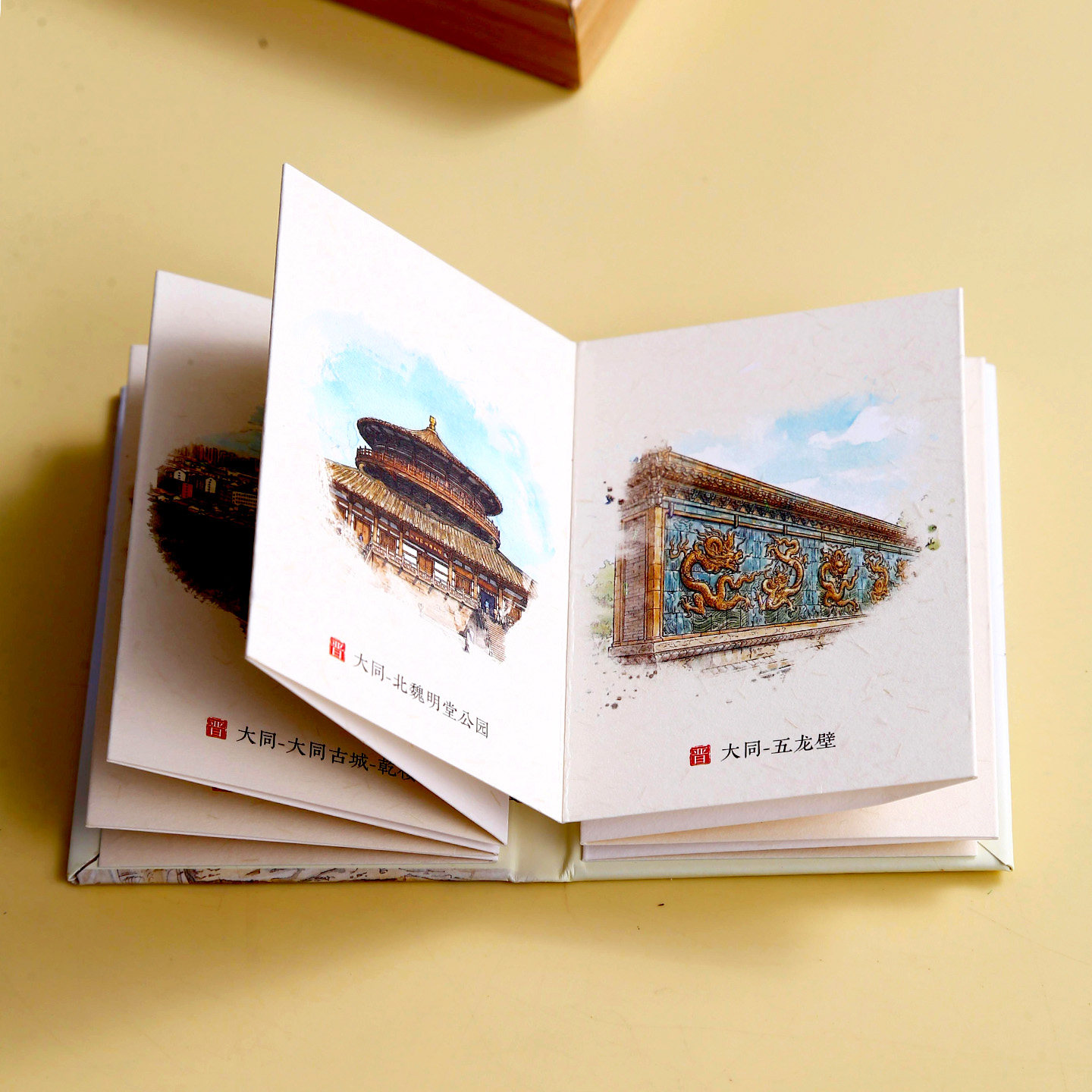 山西大同文创小书本冰箱贴云冈石窟恒山纪念品伴手礼文化创意礼物