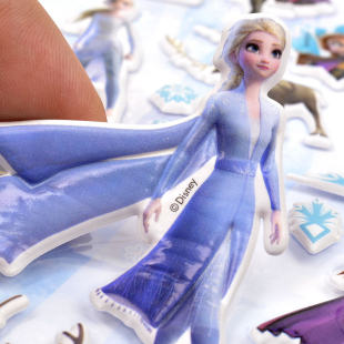 艾莎公主贴纸冰雪奇缘泡泡贴幼儿园卡通贴画小学生玩具Elsa立体贴