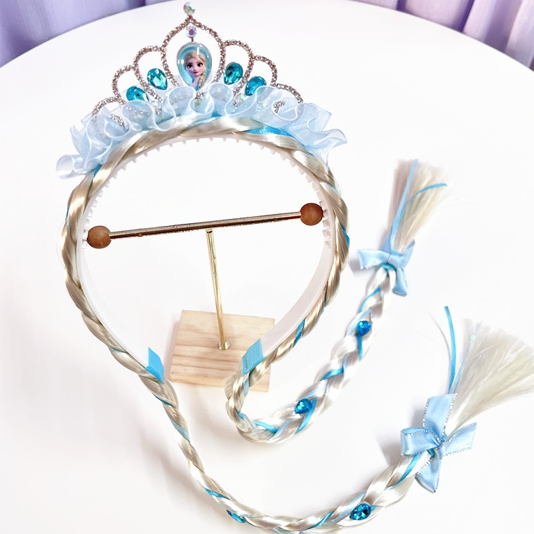 艾莎公主儿童假发皇冠头箍
