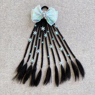 冰雪奇缘假发辫艾莎公主发圈儿童甜美发饰幼儿园编发Elsa女王头绳