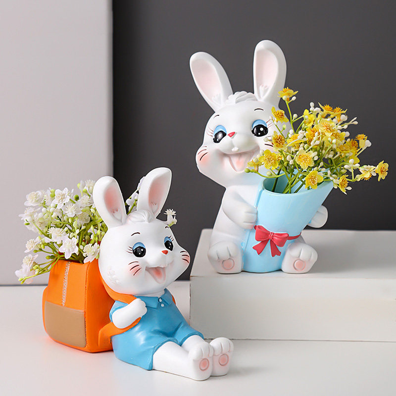 可爱兔子办公室桌面摆件书桌ins笔筒装饰儿童女孩教师节礼物治愈,家居饰品,装饰摆件,淘宝优惠券,粉丝福利购,淘宝优惠卷