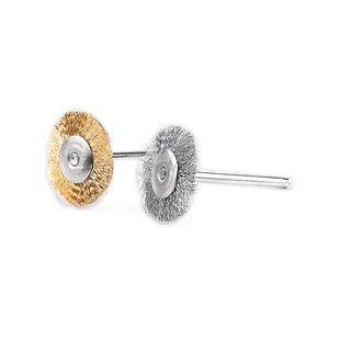 3mm带柄电动文玩抛光笔刷铜丝钢丝毛刷打磨头金属清洁除锈电磨刷