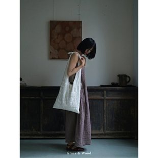 Grass&Wood可调节单肩包棉尼龙斜挎包休闲系带腋下包高颜值手拎包