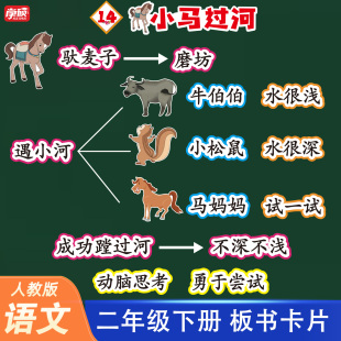 语文二年级下册小马过河绝句雷雨太空生活趣事多公开课板书卡片具