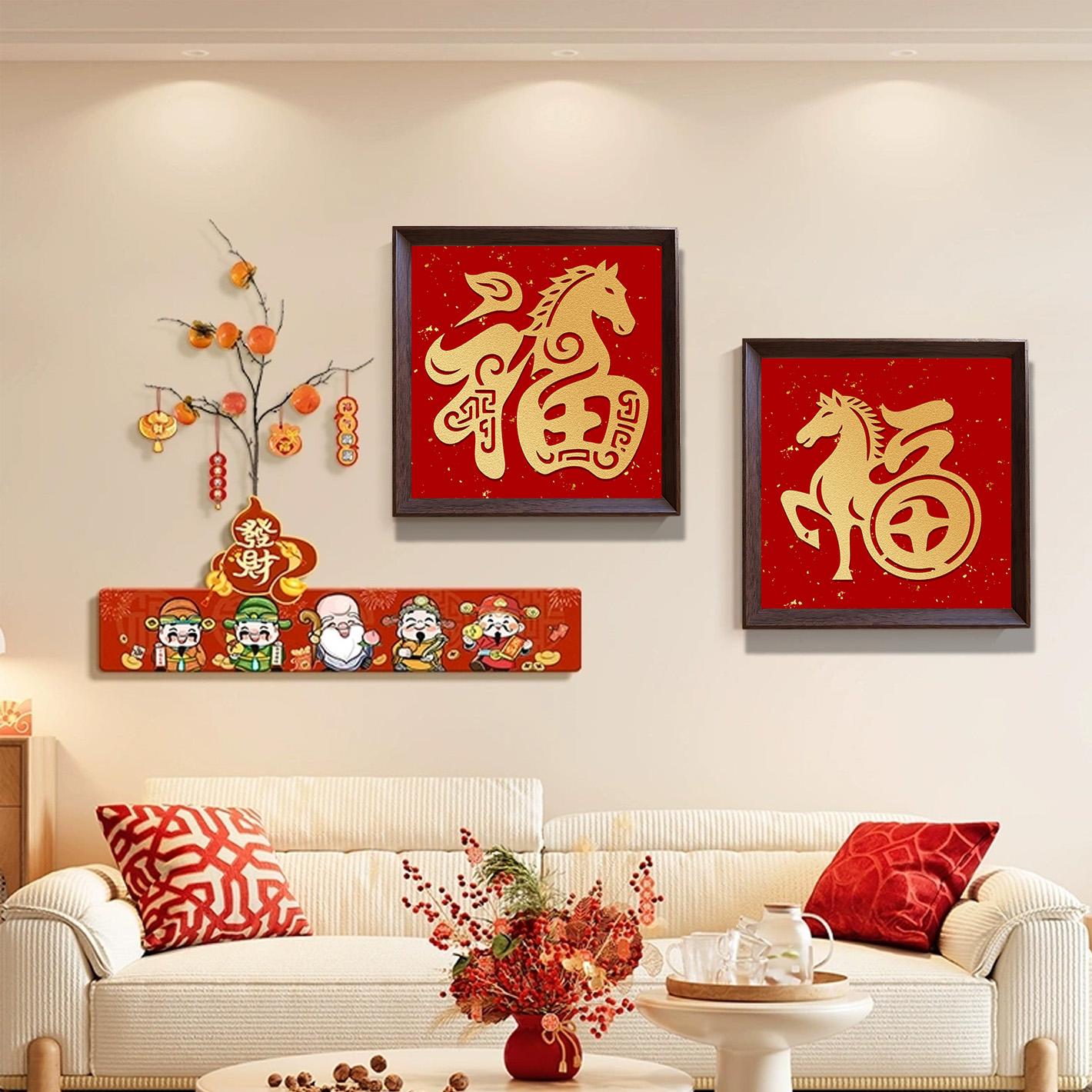 福字客厅装饰画现代简约桌面摆件定制相框卧室床头墙壁画装饰画