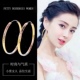 耳饰纯银999彩银耳环女彩金设计感玫瑰金大圈圈耳扣新款 气质 韩版